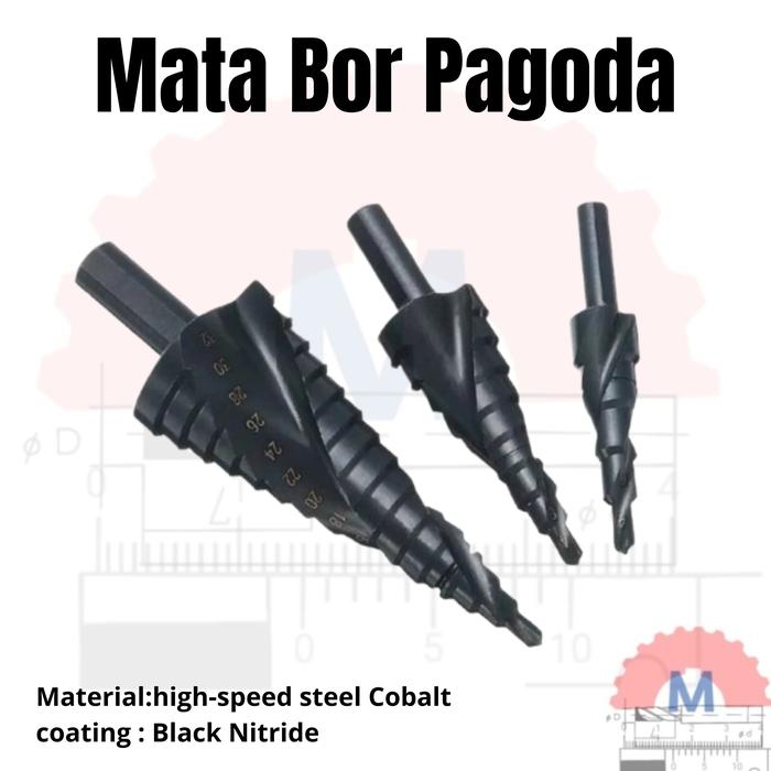 HSS Cobalt Step Drill Bits Pagoda Spiral 4-32mm