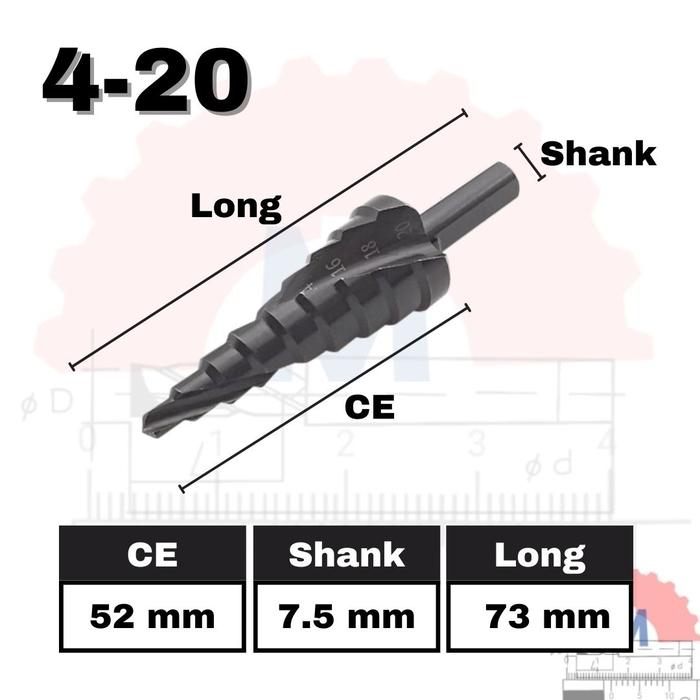 HSS Cobalt Step Drill Bits Pagoda Spiral 4-32mm