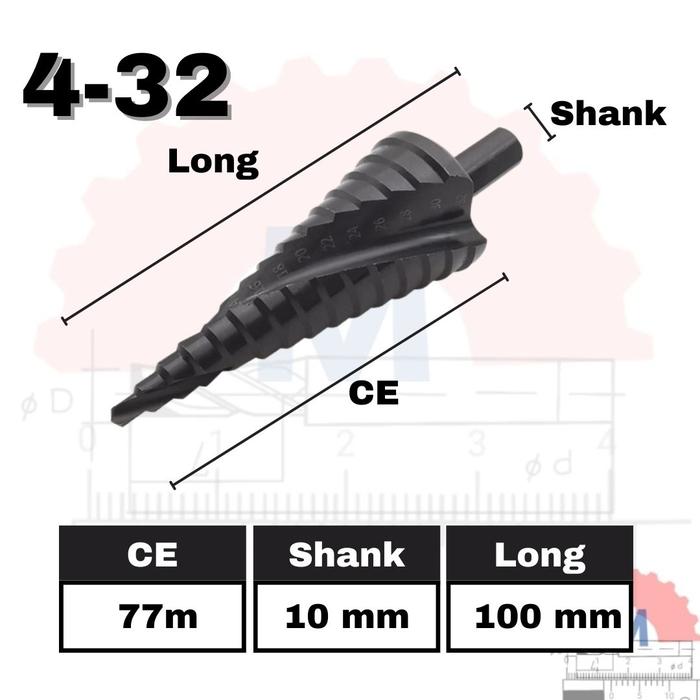 HSS Cobalt Step Drill Bits Pagoda Spiral 4-32mm