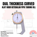 Dial Thickness Gauge 0-10mm Alat Ukur Ketebalan Pipa Logam Resolusi 0.1mm