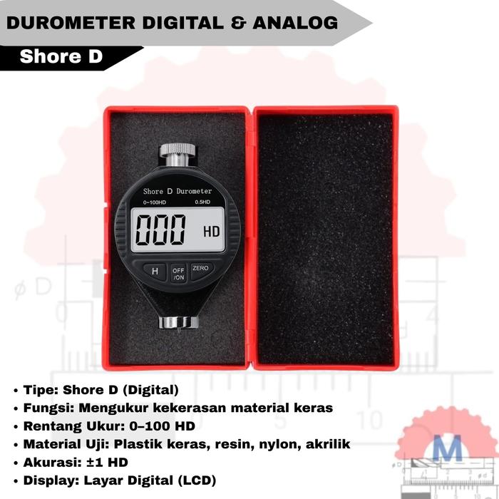 Durometer Shore Hardness Tester Alat Ukur Kekerasan Karet Plastik
