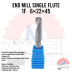 Single Flute End Mill 6mm CNC Router Bit Spiral 1F