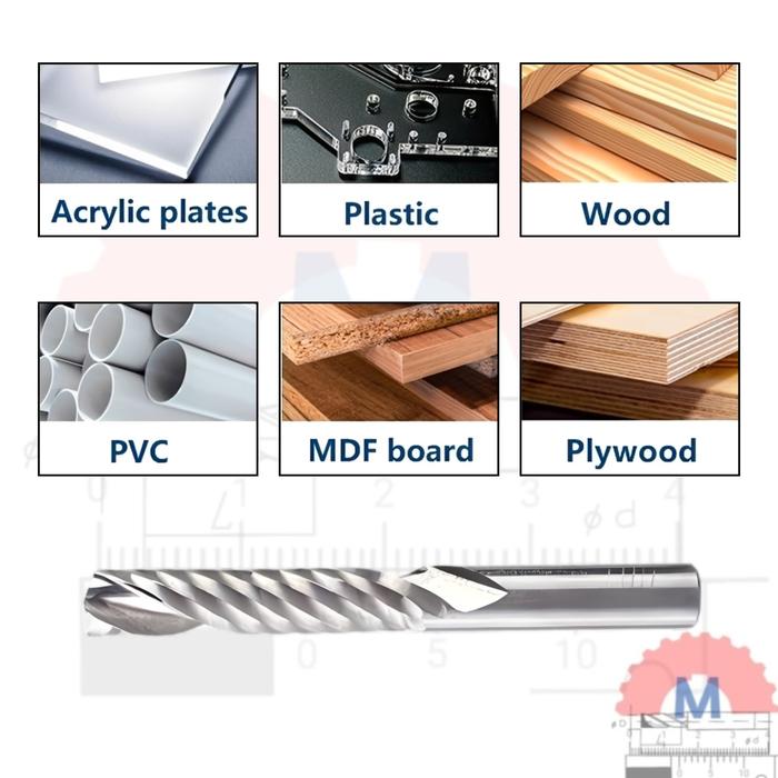 Single Flute End Mill 6mm CNC Router Bit Spiral 1F