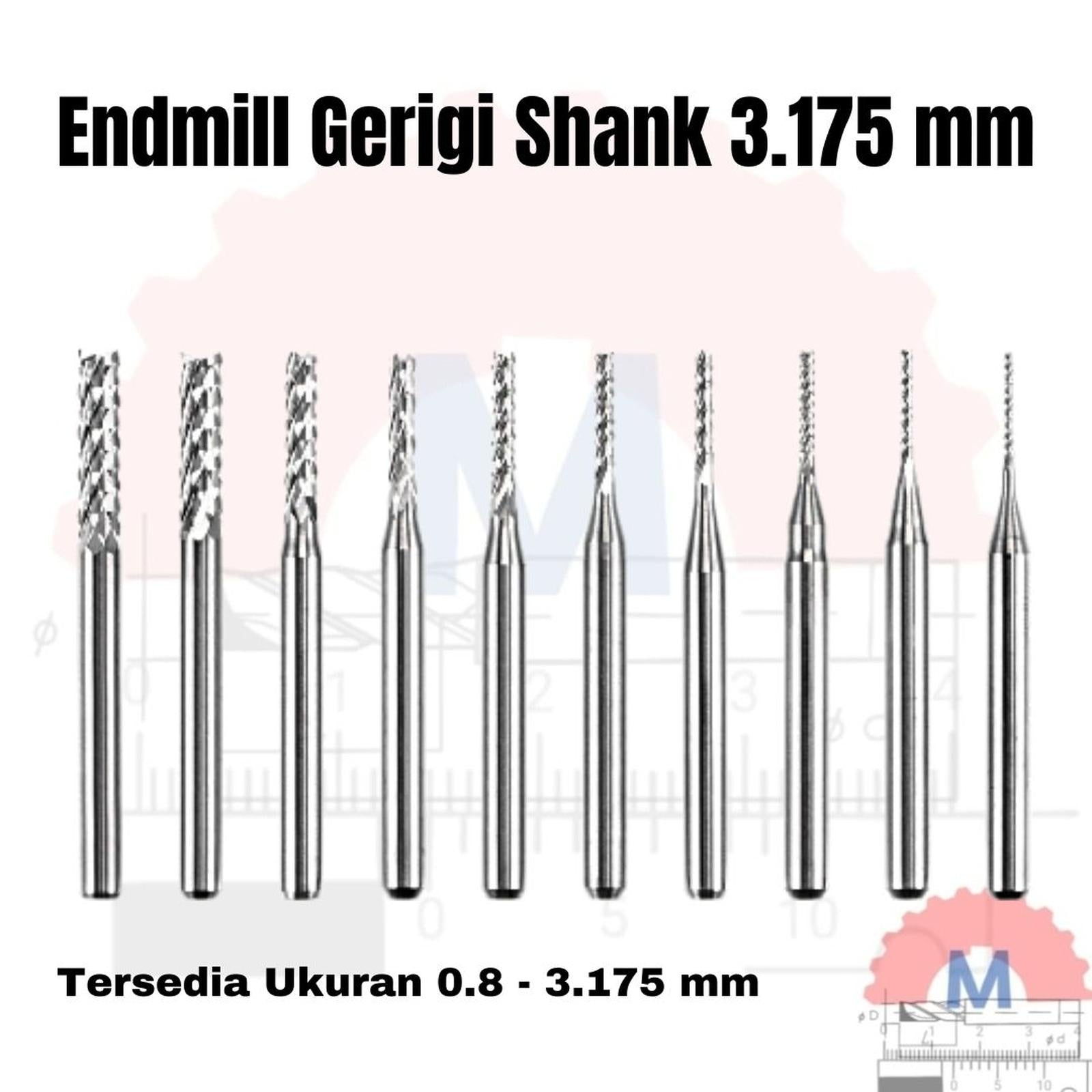 Corn End Mill Gerigi Shank 3.175mm CNC Router Engraving Bit