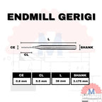 Corn End Mill Gerigi Shank 3.175mm CNC Router Engraving Bit