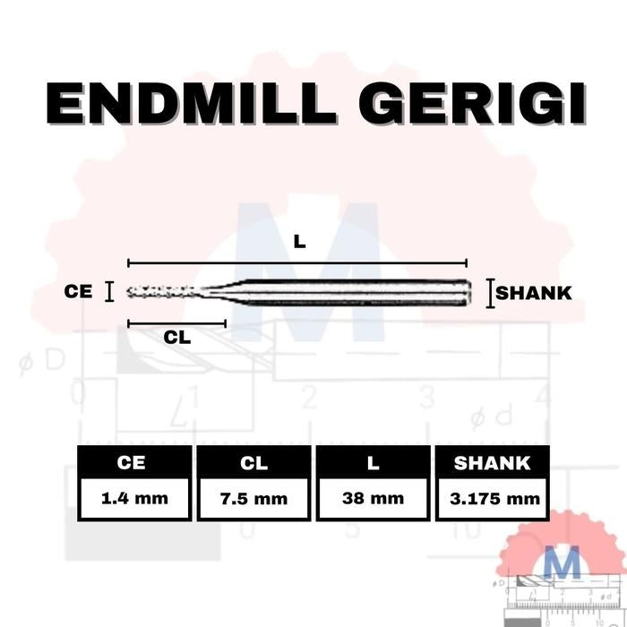 Corn End Mill Gerigi Shank 3.175mm CNC Router Engraving Bit