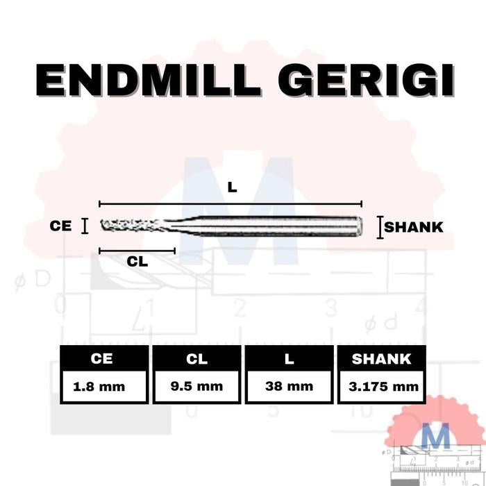 Corn End Mill Gerigi Shank 3.175mm CNC Router Engraving Bit