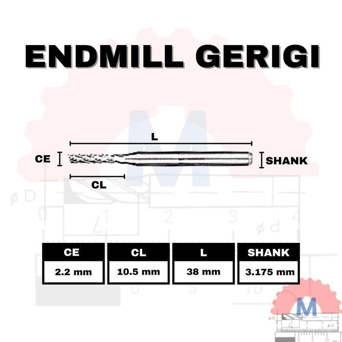 Corn End Mill Gerigi Shank 3.175mm CNC Router Engraving Bit