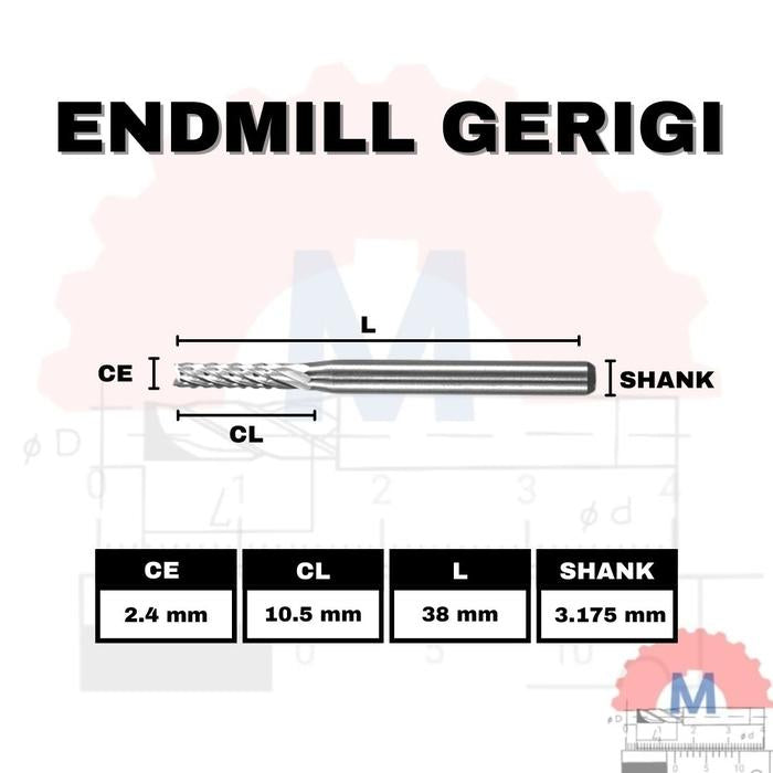 Corn End Mill Gerigi Shank 3.175mm CNC Router Engraving Bit