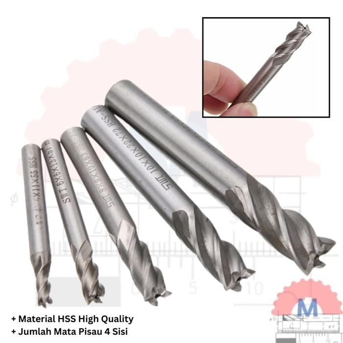 HSS End Mill 4 Flute Milling Cutter HSS Endmill