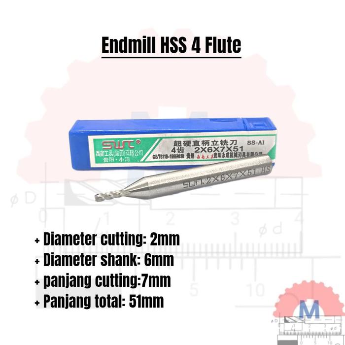 HSS End Mill 4 Flute Milling Cutter HSS Endmill
