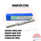 HSS End Mill 4 Flute Milling Cutter HSS Endmill