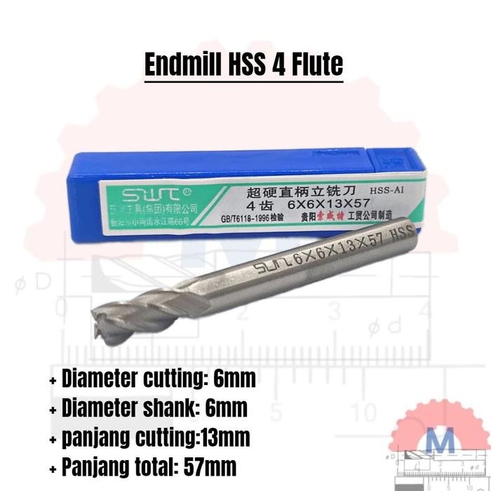 HSS End Mill 4 Flute Milling Cutter HSS Endmill