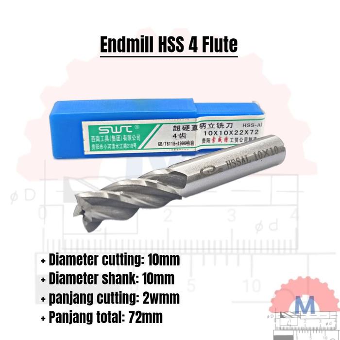 HSS End Mill 4 Flute Milling Cutter HSS Endmill