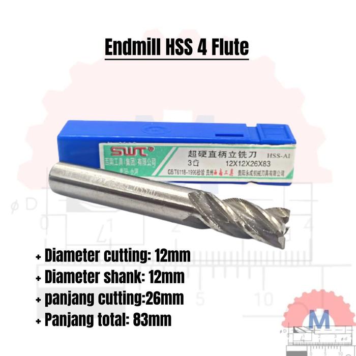 HSS End Mill 4 Flute Milling Cutter HSS Endmill