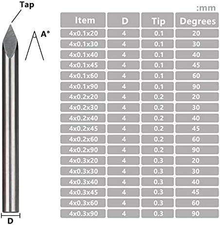 Mata Grafir V Bit Pyramid CNC Engraving Shank 3.175mm
