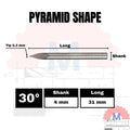 Mata Grafir V Bit Pyramid CNC Router Carbide Shank 4mm
