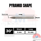 Mata Grafir V Bit Pyramid CNC Router Carbide Shank 4mm