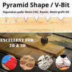 Mata Grafir V Bit Pyramid CNC Router Carbide Shank 6mm