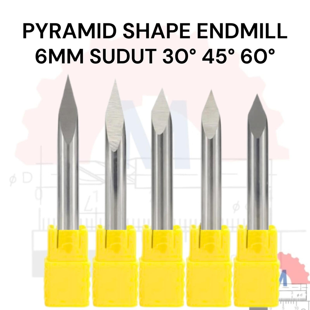 Mata Grafir V Bit Pyramid CNC Router Carbide Shank 6mm