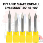 Mata Grafir V Bit Pyramid CNC Router Carbide Shank 6mm