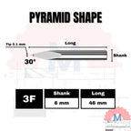 Mata Grafir V Bit Pyramid CNC Router Carbide Shank 6mm