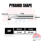 Mata Grafir V Bit Pyramid CNC Router Carbide Shank 6mm