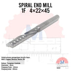 Endmill 1 Flute Spiral 4mm CNC Router Bit Single Flute End Mill