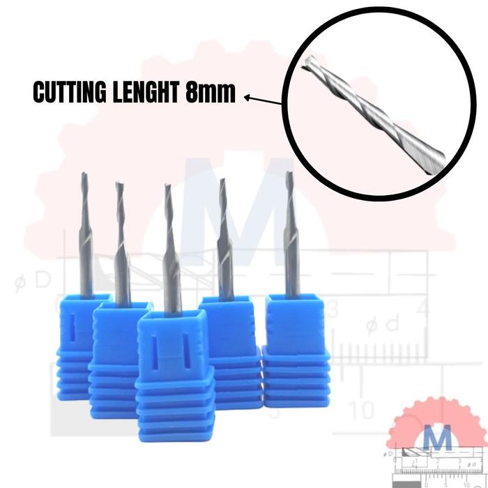 Endmill 2 Flute Spiral 1.5mm CNC Router Bit Carbide 2F