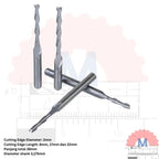 Endmill 2 Flute Spiral 2mm CNC Router Bit Carbide