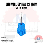 Endmill 2 Flute Spiral 1mm CNC Router Bit Carbide