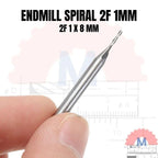 Endmill 2 Flute Spiral 1mm CNC Router Bit Carbide