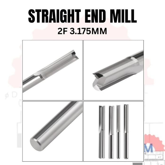Endmill Straight 2 Flute 3.175mm Carbide CNC Router Bit