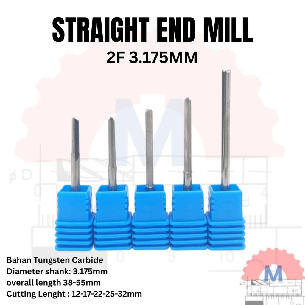 Endmill Straight 2 Flute 3.175mm Carbide CNC Router Bit