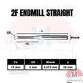 Straight Endmill 2 Flute 2mm Carbide CNC Router Bit