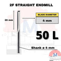Straight Endmill 2 Flute 4mm Carbide CNC Router Bit