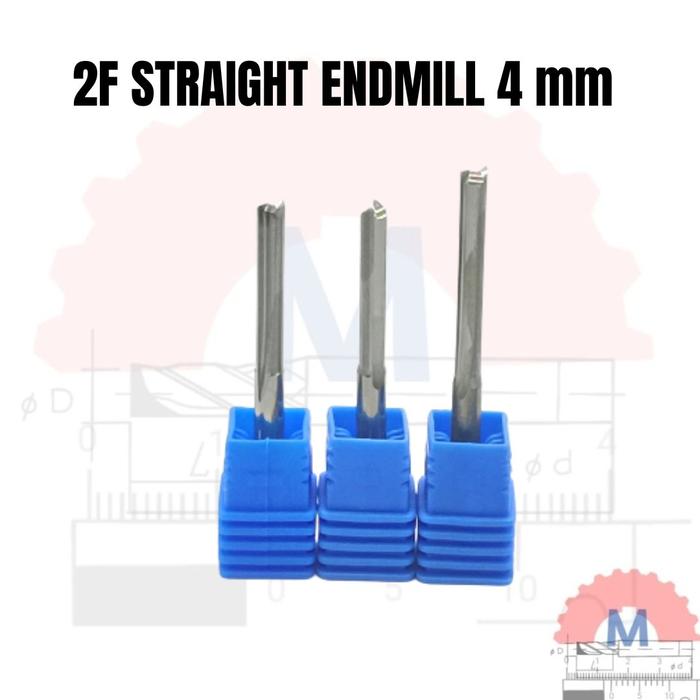 Straight Endmill 2 Flute 4mm Carbide CNC Router Bit