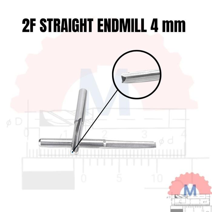 Straight Endmill 2 Flute 4mm Carbide CNC Router Bit