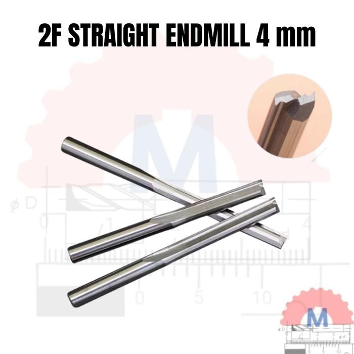 Straight Endmill 2 Flute 4mm Carbide CNC Router Bit