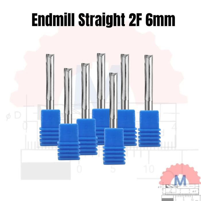 Straight Endmill 2 Flute 6mm Carbide CNC Router Bit
