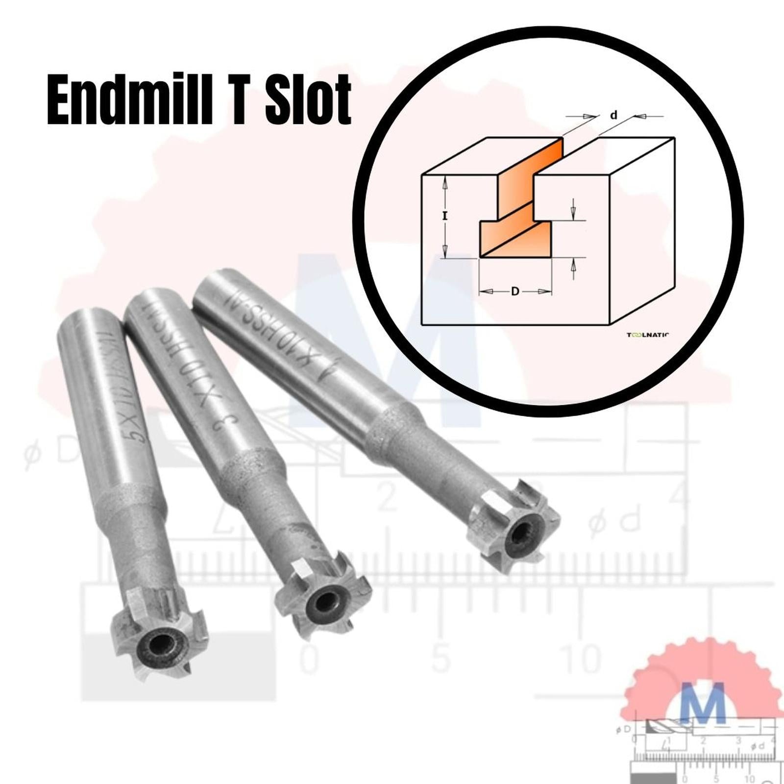 T Slot Cutter Endmill D10 Carbide CNC Milling Tool