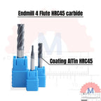 Endmill Carbide HRC45 4 Flute Milling Cutter
