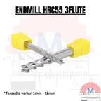 Endmill Carbide HRC55 3 Flute Aluminium Uncoated