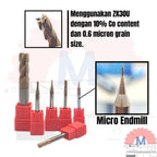 Endmill Carbide HRC55 4 Flute TiSiN Coated for Steel