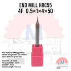 Endmill Carbide HRC55 4 Flute TiSiN Coated for Steel