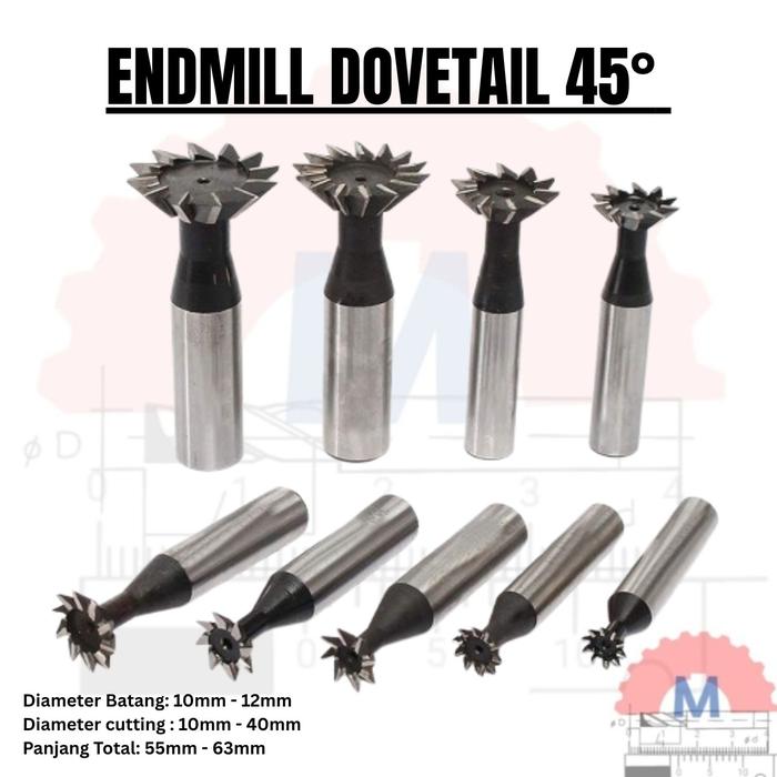 Endmill Ekor Burung 45 Derajat End Mill dovetail groove