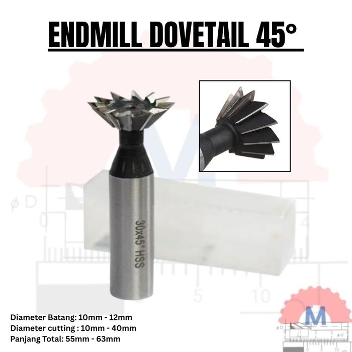 Endmill Ekor Burung 45 Derajat End Mill dovetail groove