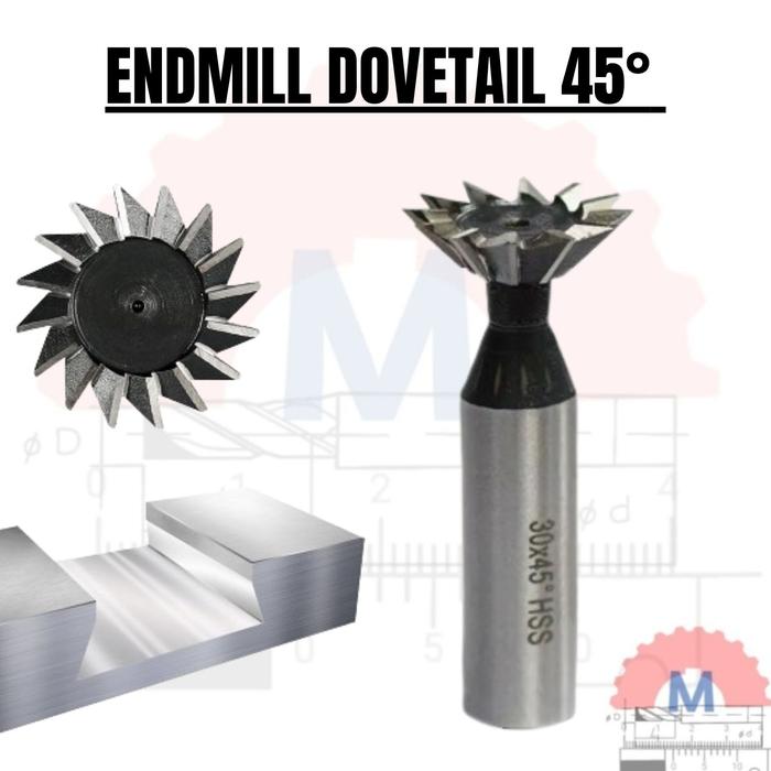 Endmill Ekor Burung 45 Derajat End Mill dovetail groove