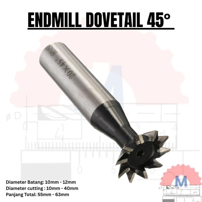 Endmill Ekor Burung 45 Derajat End Mill dovetail groove