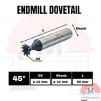 Endmill Ekor Burung 45 Derajat End Mill dovetail groove